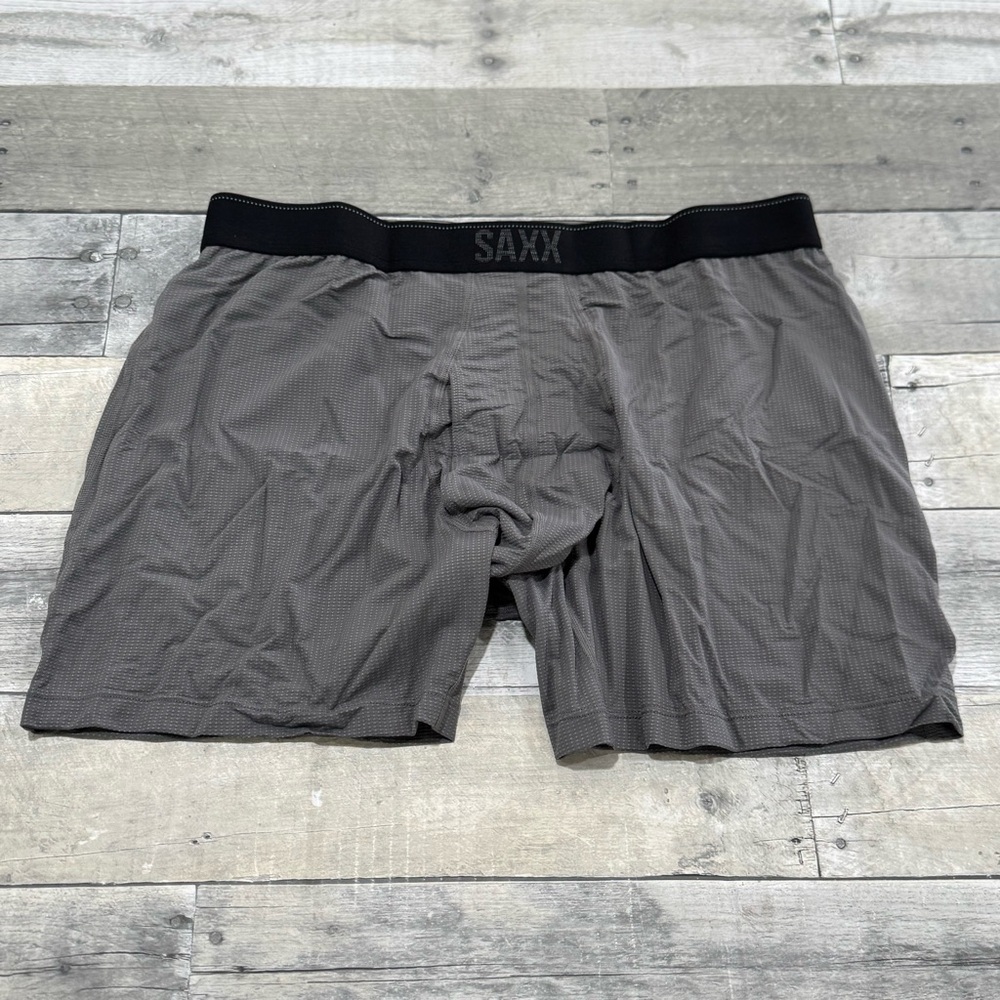 SAXX Quest Quick Dry Mesh Slim Fit Mens Boxer Briefs - Gray - Sz - Large